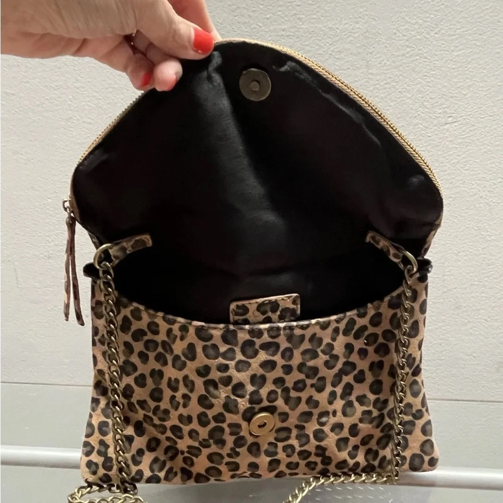 J Crew Leopard Print Chain Strap Clutch - Picture 5 of 8